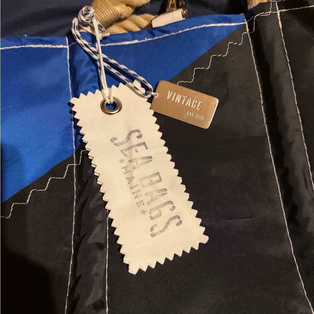 Chic Black, Pink, and Blue Tote Bag - Picture 3 of 4